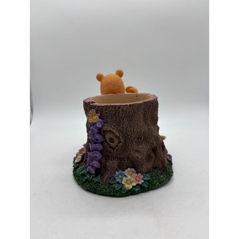 Disney Winnie the Pooh Pencil Cup Holder Planter Honey Pot Tree Stump Resin - Picture 3 of 8
